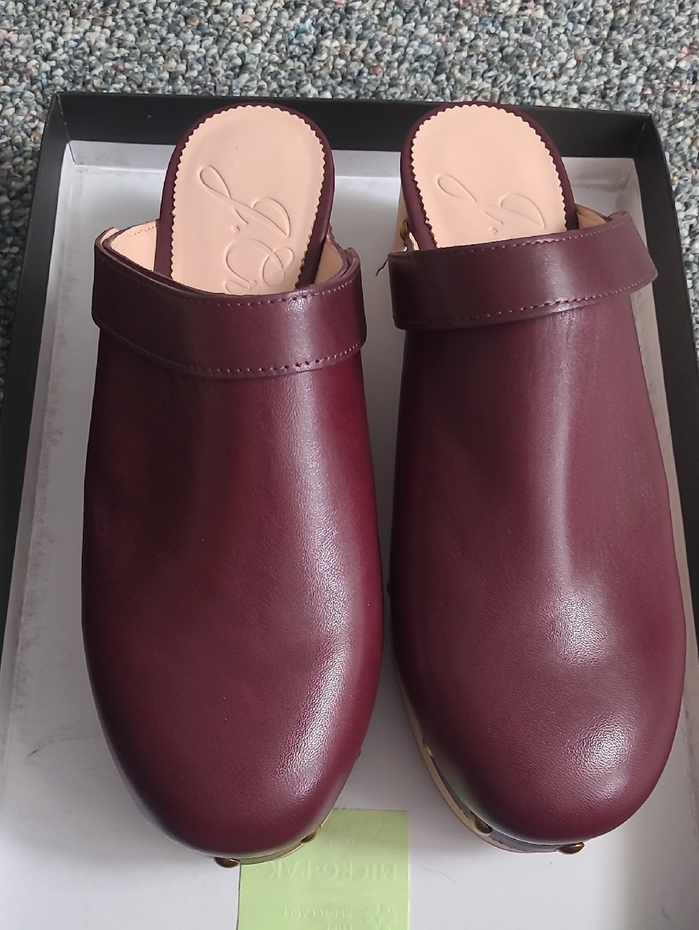 J. Crew Burgundy Leather Slip-On Mules